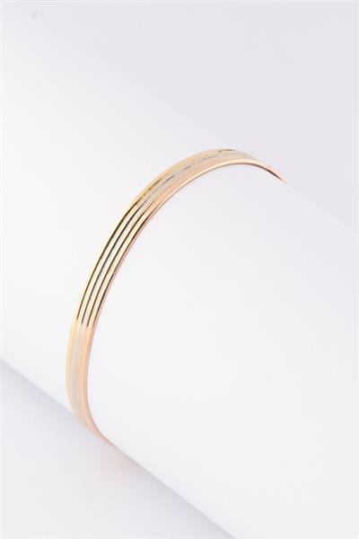 Grote foto gouden tri color bangle met 7 briljanten kleding dames sieraden