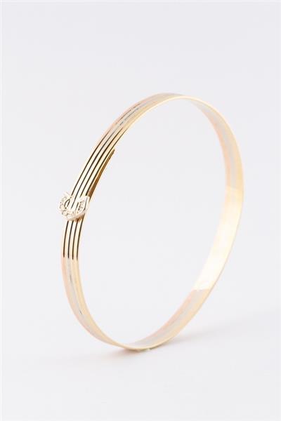 Grote foto gouden tri color bangle met 7 briljanten kleding dames sieraden