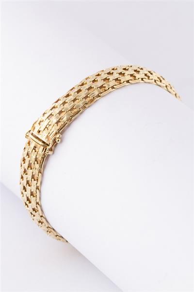 Grote foto gouden gevlochten schakel armband kleding dames sieraden