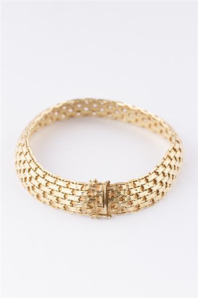 Grote foto gouden gevlochten schakel armband kleding dames sieraden