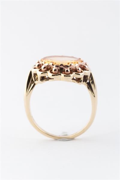 Grote foto gouden ring met citrien kleding dames sieraden