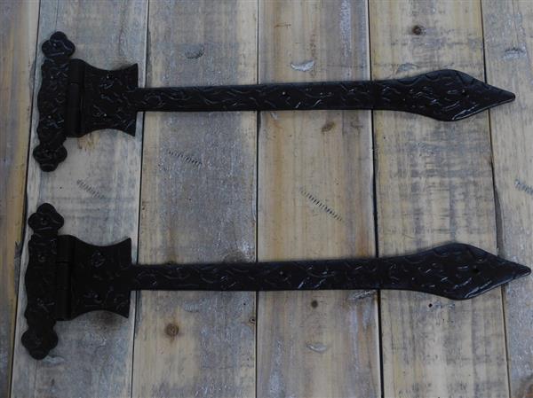 Grote foto 2 x deur scharnieren deurband zwart borstband antieke ijzeren deur scharnier middeleeuws. doe het zelf en verbouw materialen en producten