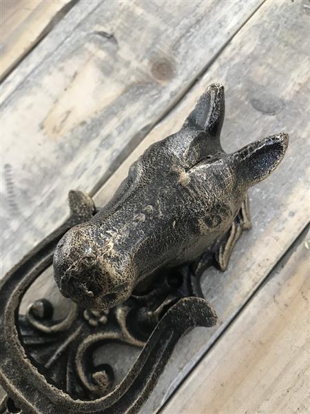 Grote foto deurklopper paardenhoofd messing look doe het zelf en verbouw materialen en producten