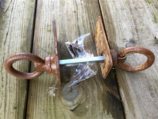 Grote foto rustieke ringen set als deursluiter poortsluiter prachtig nostalgisch rust brown doe het zelf en verbouw materialen en producten