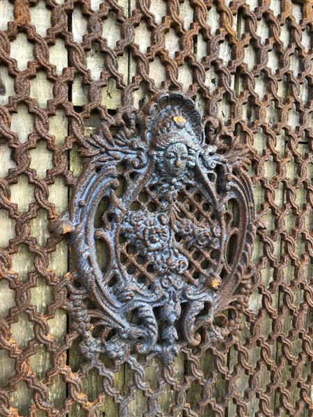 Grote foto cast iron rust deur raam rooster wandornament mooi smeedwerk tuin en terras tuindecoratie