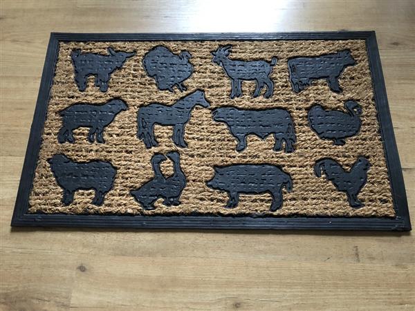 Grote foto deurmat rubber mat rubber met sisal boerderij dieren. tuin en terras overige tuin en terras