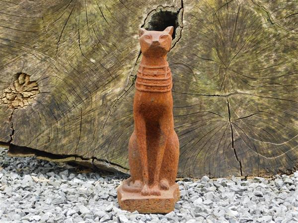 Grote foto bastet de egyptische katten godin sculptuur kat figuur cast iron als antiek tuin en terras tuindecoratie