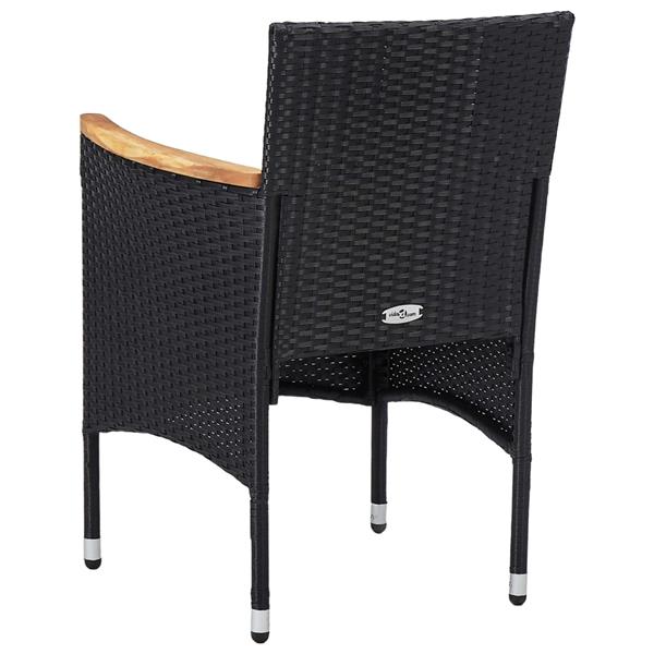 Grote foto vidaxl tuinstoelen 2 st poly rattan zwart tuin en terras tuinmeubelen