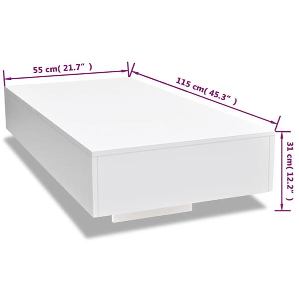 Grote foto vidaxl salontafel hoogglans wit huis en inrichting eettafels