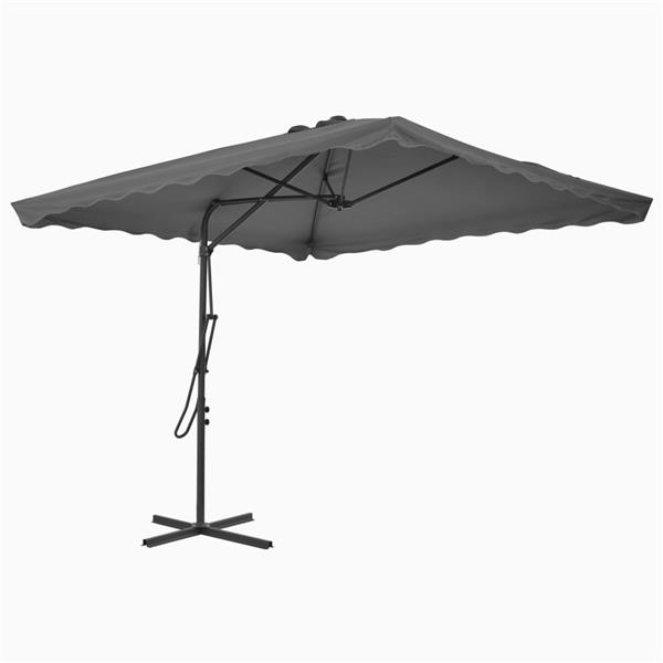 Grote foto vidaxl parasol met stalen paal 250x250 cm antraciet tuin en terras overige tuin en terras