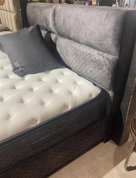 Grote foto zenza opbergbed 2 persoons in antraciet diamant slaapcomfort huis en inrichting bedden