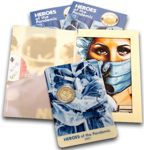 Grote foto malta 2 euro 2021 helden van de pandemie verzamelen munten overige
