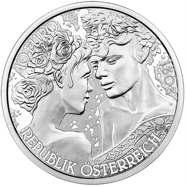 Grote foto oostenrijk 10 euro 2021 de roos zilver bu verzamelen munten overige