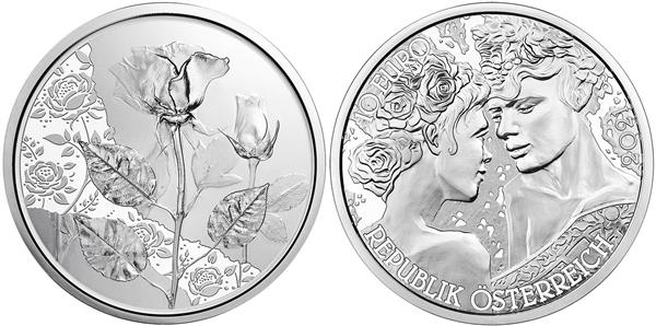 Grote foto oostenrijk 10 euro 2021 de roos zilver bu verzamelen munten overige
