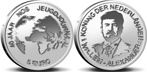 Grote foto nederland 5 euro 2021 40 jaar jeugdjournaal coincard unc verzamelen munten overige