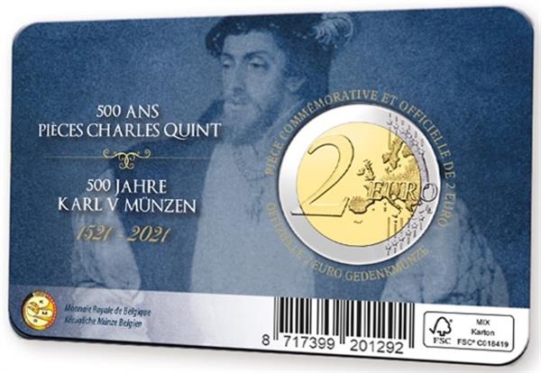 Grote foto belgi 2 euro 2021 carolus v coincard nederlands verzamelen munten overige