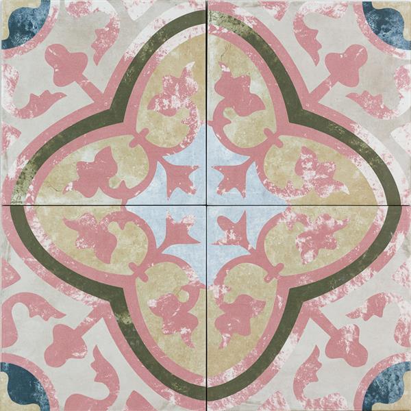 Grote foto keramische portugese vintage vloertegels 20x20 roze doe het zelf en verbouw tegels