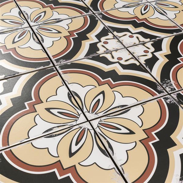 Grote foto keramische portugese vloertegels verouderd 20x20 beige bruin en zwart doe het zelf en verbouw tegels