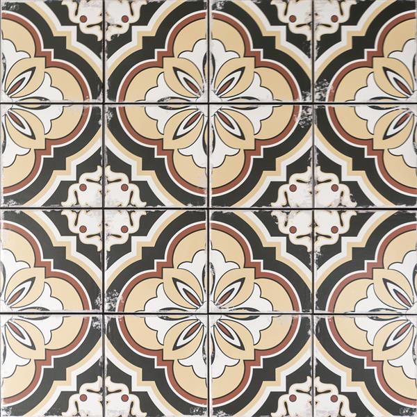 Grote foto keramische portugese vloertegels verouderd 20x20 beige bruin en zwart doe het zelf en verbouw tegels