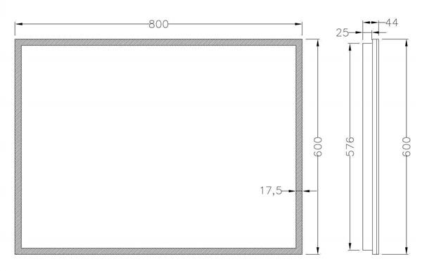 Grote foto wb quatro led condensvrije spiegel 80 x 60 huis en inrichting woningdecoratie