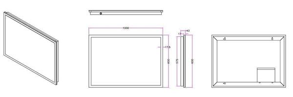 Grote foto wb quatro led condensvrije spiegel 100x60 huis en inrichting woningdecoratie