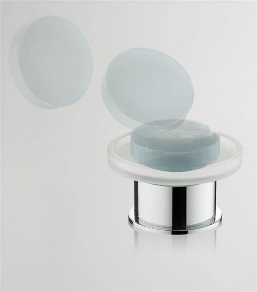 Grote foto ida vrijstaande glazen zeepschaal chroom doe het zelf en verbouw sanitair