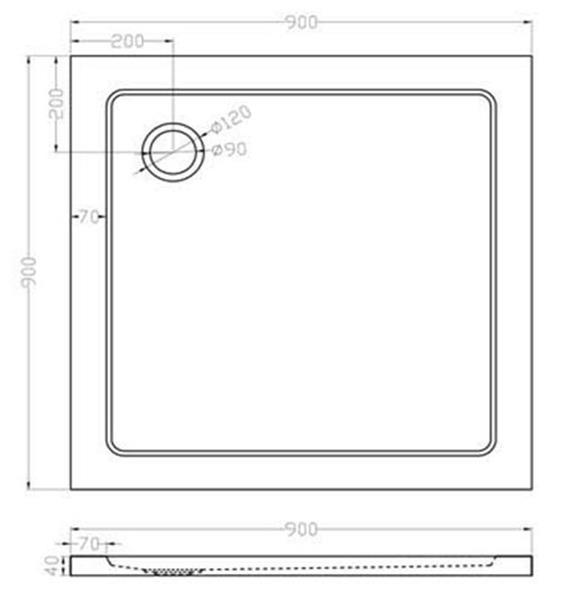 Grote foto luxe douchebak smc vierkant 900 x 900 x 40 mm wit doe het zelf en verbouw sanitair