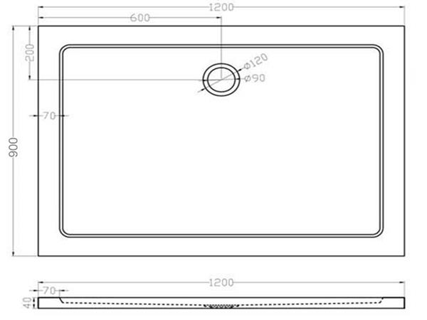 Grote foto luxe douchebak smc rechthoek 1200 x 900 x 40 mm wit doe het zelf en verbouw sanitair