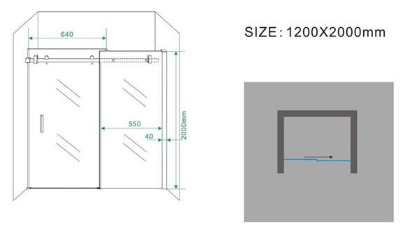 Grote foto douchedeur nis 2 deur 1200 x 2000 mm br 8mm nano glas doe het zelf en verbouw sanitair
