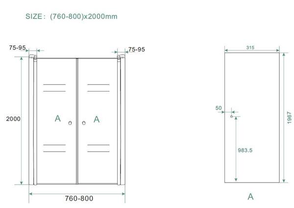 Grote foto dubbele pendeldeur in nis br 800 x 2000 mm br 6mm nano glas doe het zelf en verbouw sanitair