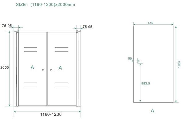 Grote foto dubbele pendeldeur in nis br 1200 x 2000 mm br 6mm nano glas doe het zelf en verbouw sanitair