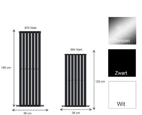 Grote foto designradiator idella chroom 120 x 36cm doe het zelf en verbouw sanitair