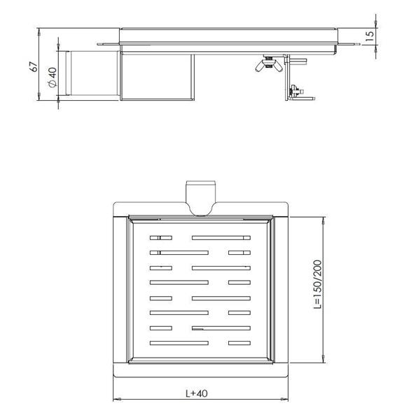 Grote foto rvs 3e generatie doucheput flens rvs sifon filter zij 15x15 doe het zelf en verbouw materialen en producten