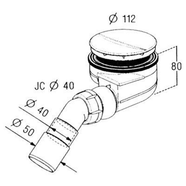 Grote foto turboflow douchebaksifon voor gat 90mm chroom doe het zelf en verbouw materialen en producten