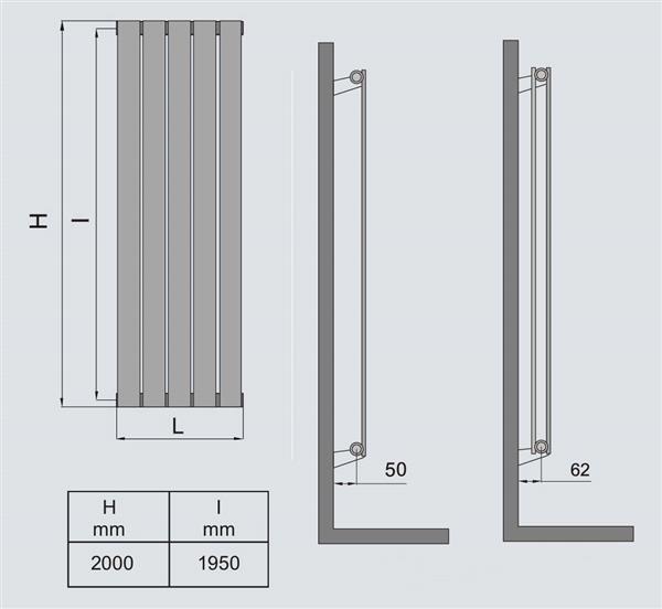 Grote foto millennium sierradiator 200x45 979 watt wit doe het zelf en verbouw sanitair