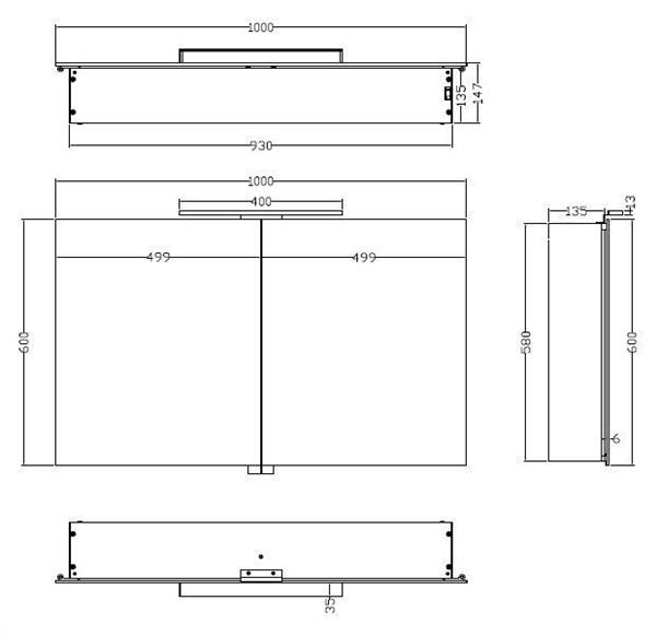 Grote foto luxe spiegelkast led verlichting 100x60x14cm huis en inrichting complete badkamers