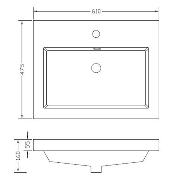 Grote foto vision losse kunstmarmer wastafel 60x47 wit huis en inrichting complete badkamers