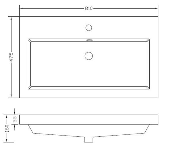 Grote foto vision losse kunstmarmer wastafel 80x47 wit huis en inrichting complete badkamers