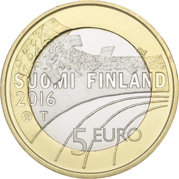 Grote foto finland 5 euro 2016 skispringen verzamelen munten overige