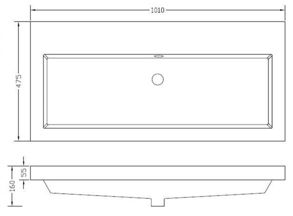 Grote foto vision kunstmarmer wastafel zonder kraangat 100x47 wit huis en inrichting complete badkamers