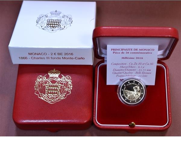 Grote foto monaco 2 euro 2016 150 jaar monte carlo verzamelen munten overige