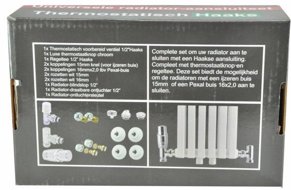 Grote foto luxe thermostatische radiator aansluitset haaks doe het zelf en verbouw sanitair