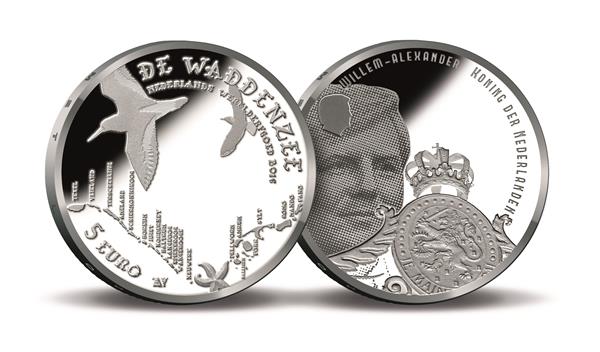 Grote foto nederland 5 euro 2016 waddenvijfje eerste dag van uitgifte verzamelen munten overige