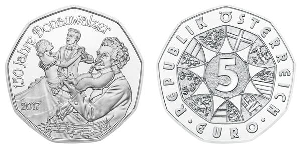 Grote foto oostenrijk 5 euro 2017 donauwalzer zilver verzamelen munten overige