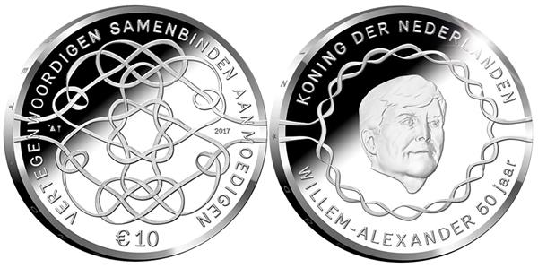 Grote foto nederland 10 euro 2017 willem alexander 50 jaar zilver proof verzamelen munten overige