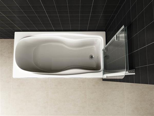 Grote foto badwand 2 delig inklapbaar 6mm nano chroom doe het zelf en verbouw sanitair