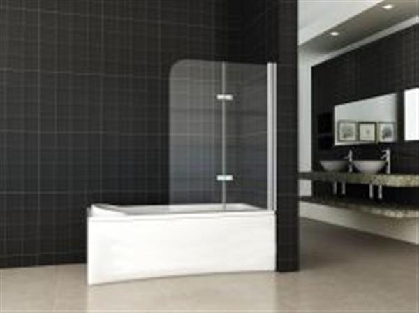 Grote foto badwand 2 delig inklapbaar 6mm nano chroom doe het zelf en verbouw sanitair