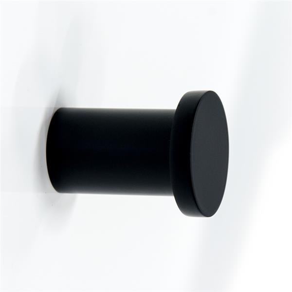 Grote foto saniflex black series jashaak handdoek haak mat zwart rond doe het zelf en verbouw sanitair