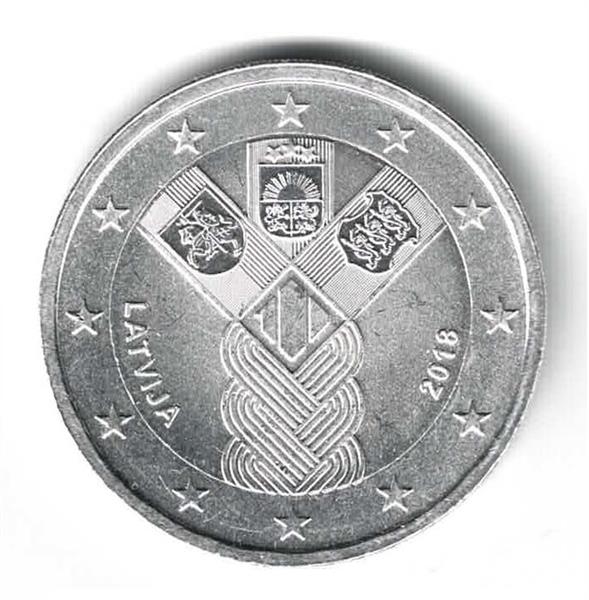 Grote foto letland 2 euro 2018 baltische onafhankelijkheid verzilverd verzamelen munten overige