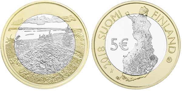 Grote foto finland 5 euro 2018 koli nationaal park verzamelen munten overige